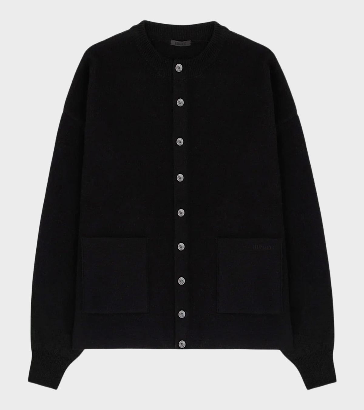 Merino Round Cardigan Black
