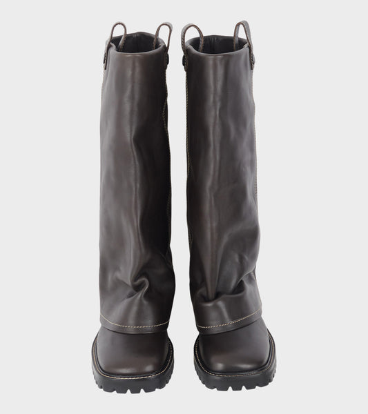 Leather Boots Mocha Brown
