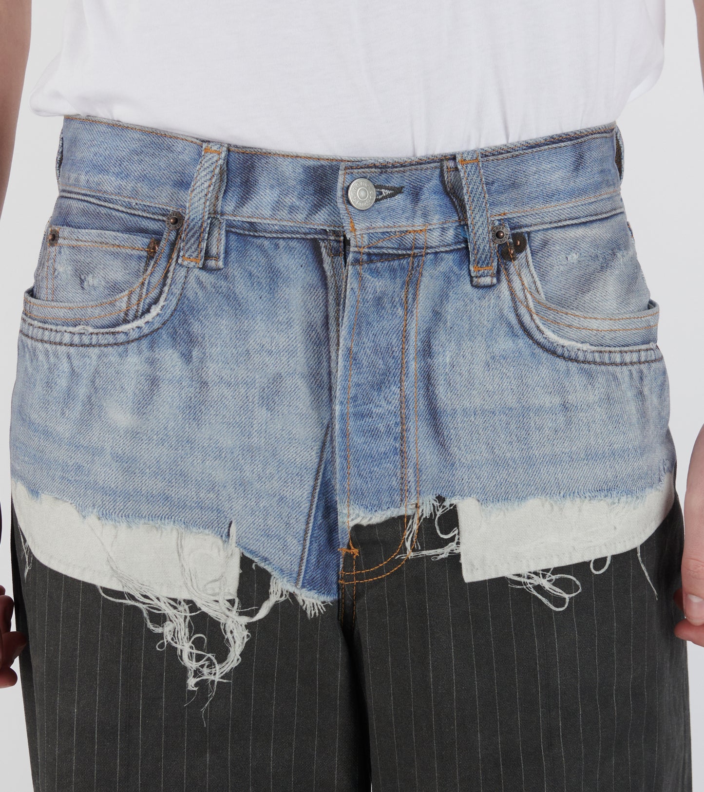 U Pinstripe Print Jeans Blue/Black