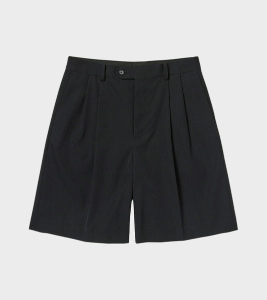 Light Wool Gabardine Shorts Black