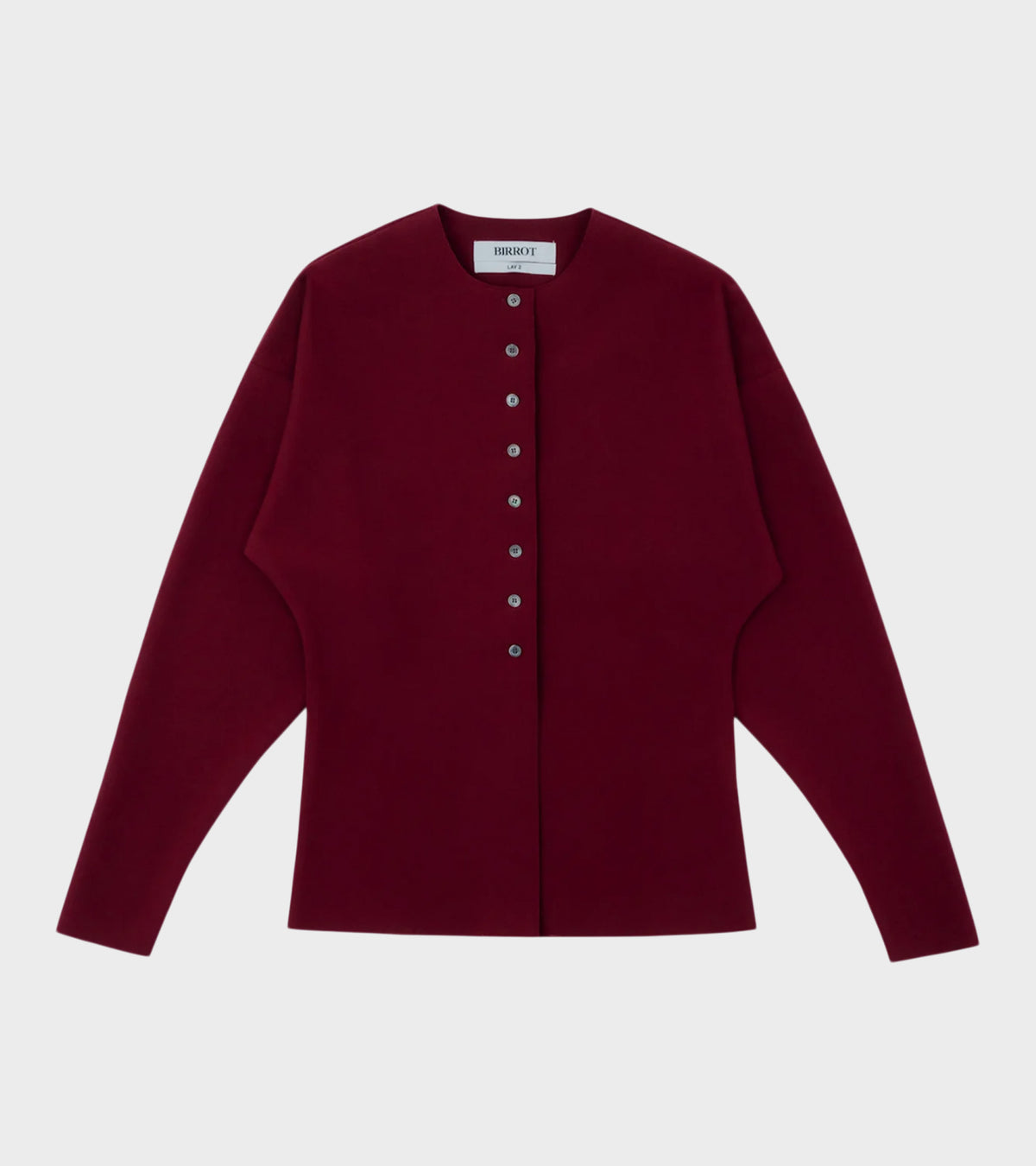Lay2 Round-Neck Cardigan Burgundy