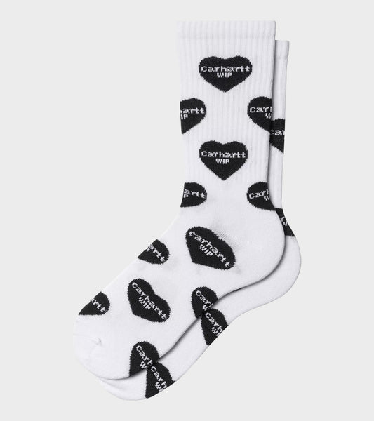 Heart Logo Socks White