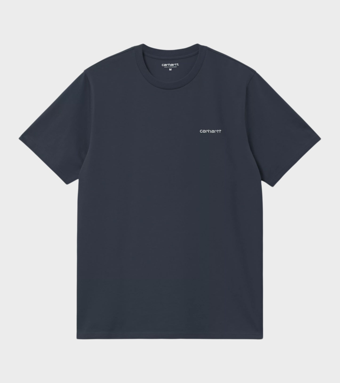 S/S Script Embroidery T-shirt Dark Navy/White