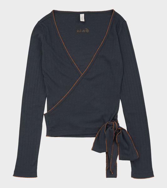 Caro Wrap Top Navy