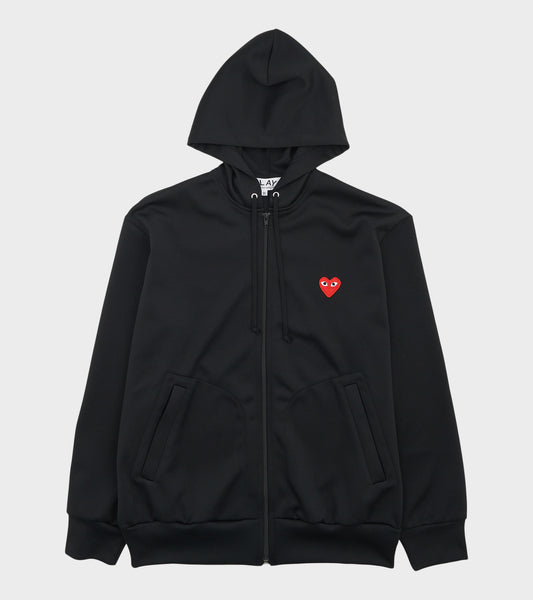 U Red Heart Zip Hoodie Black