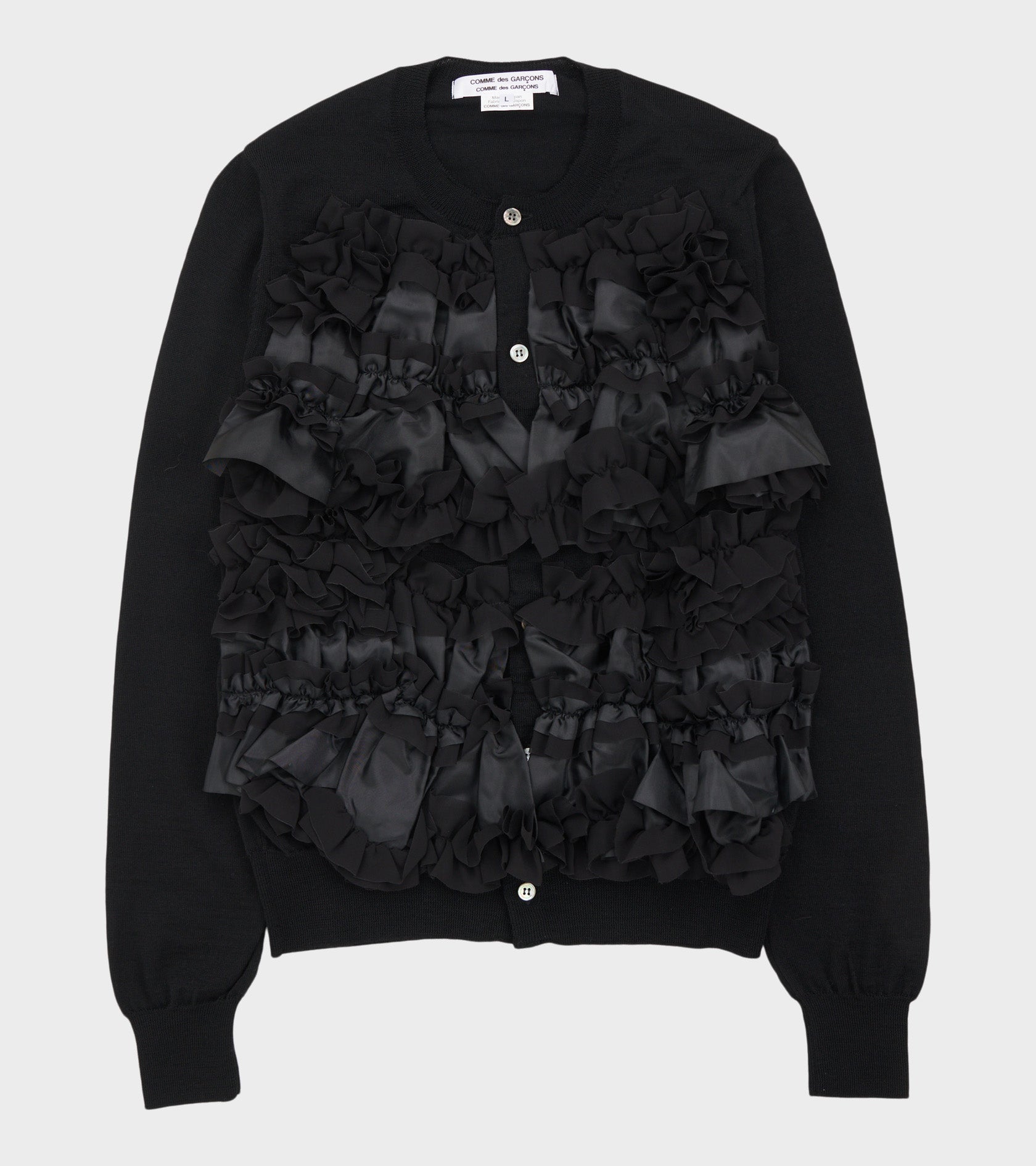 Ruffle Cardigan Black – Dr. Adams