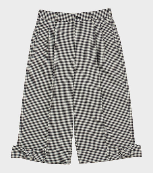Checkered Long Bow Shorts Black/White