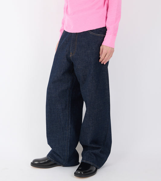 Super Wide Jeans Simple Rinse Blue