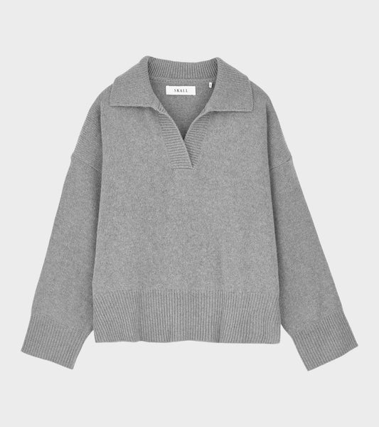 Dean V-neck Jumper Grey Melange