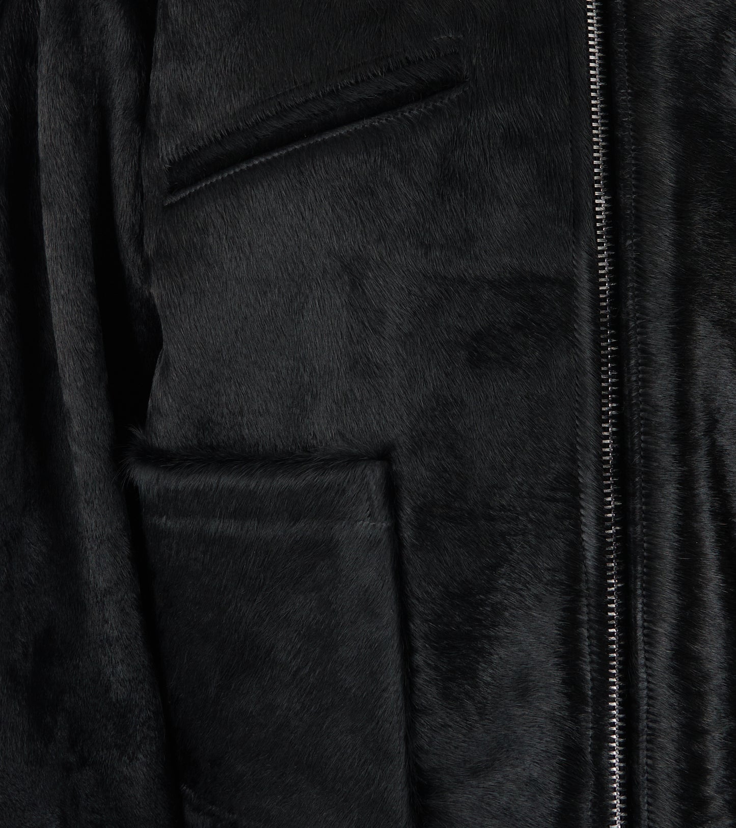 Hair On Leather Hide Flying Jacket Black