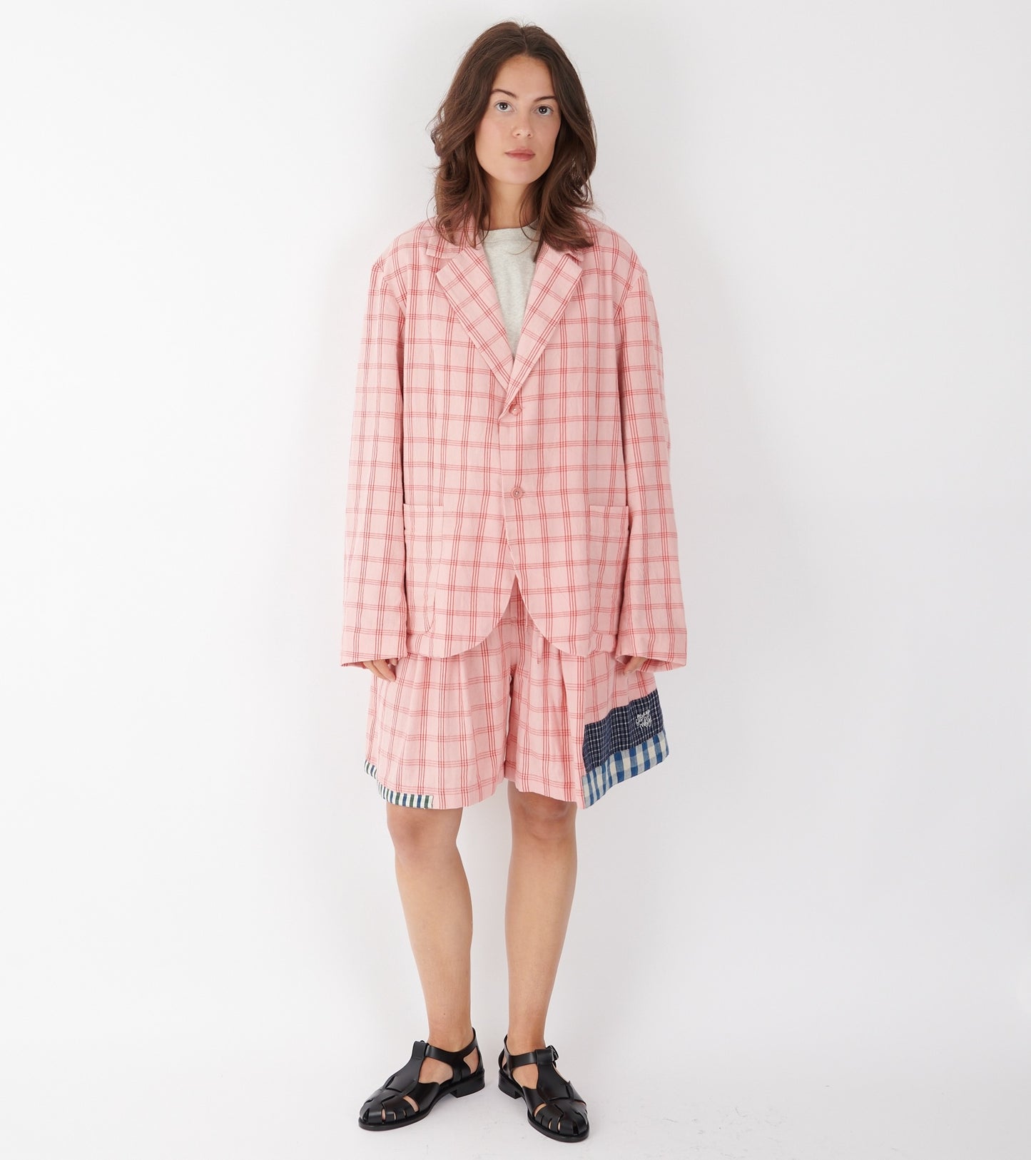 Bridge Shorts Pink Picnic Handloom