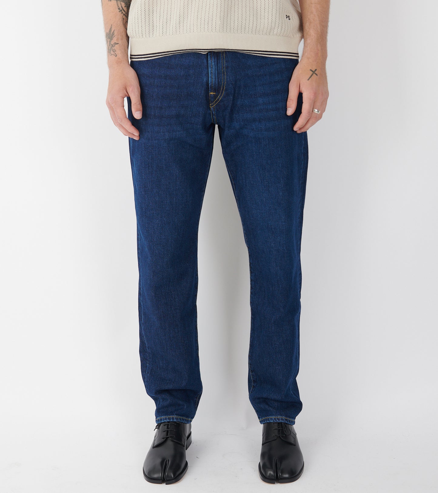 Relaxed Taper Denim Jeans Indigo Blue