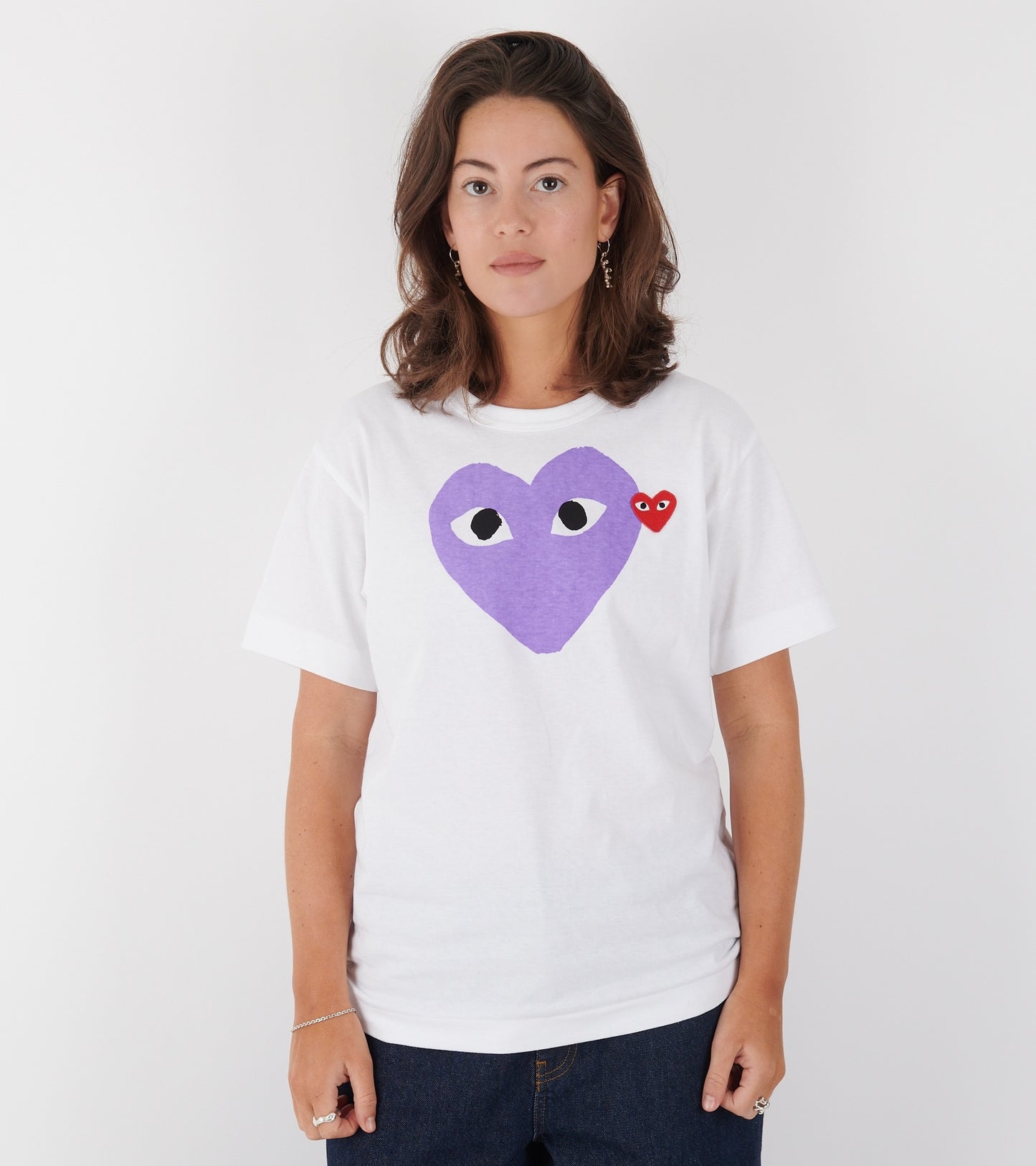U Big Purple Heart T-shirt White