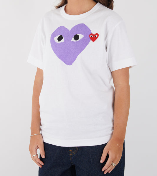 U Big Purple Heart T-shirt White