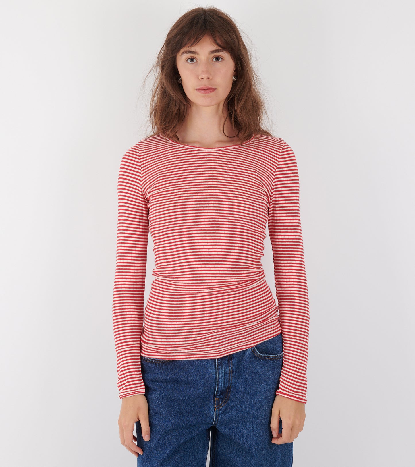 101 Rib Ecru/Red