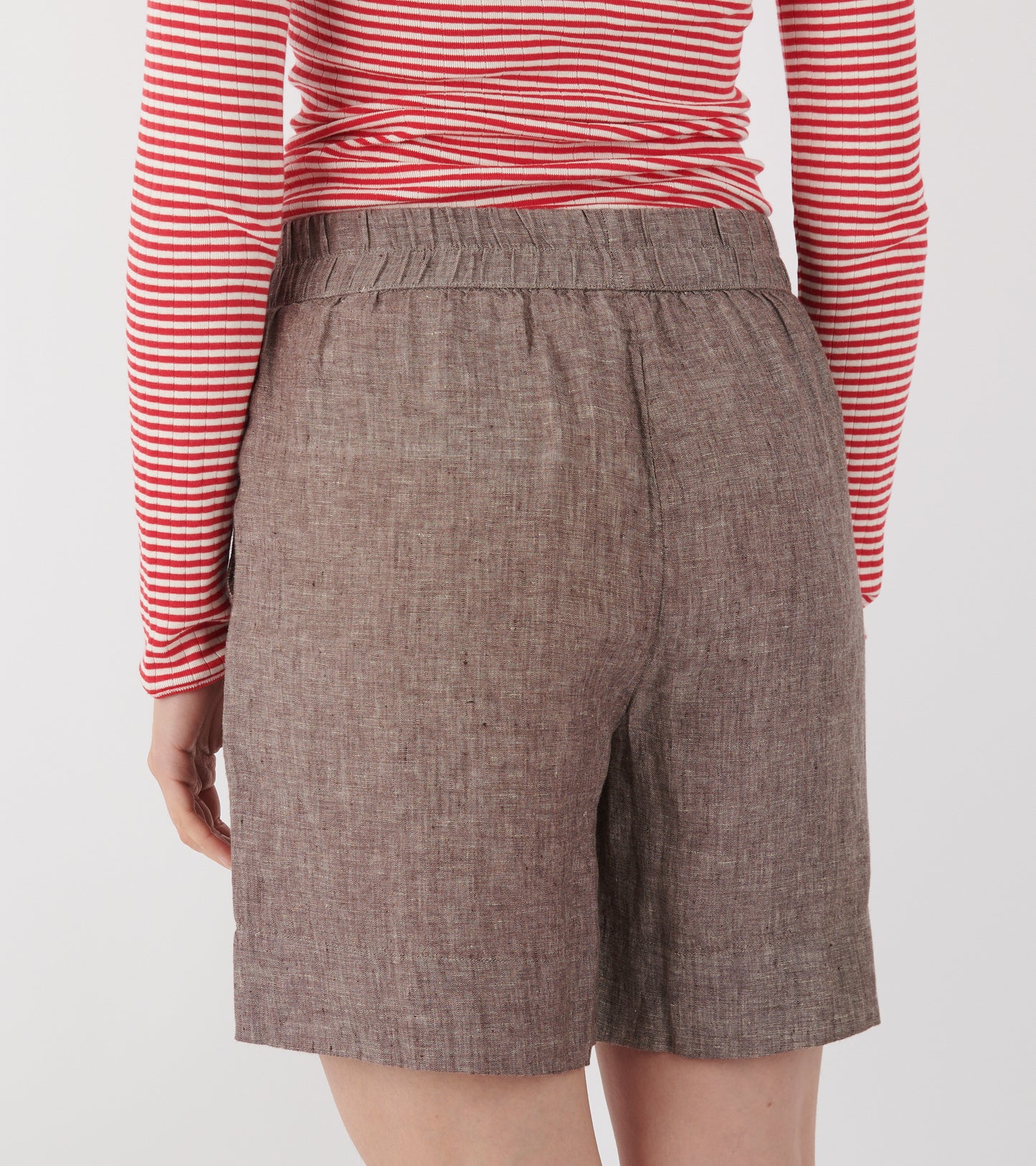 Shorts Long Linen Brown