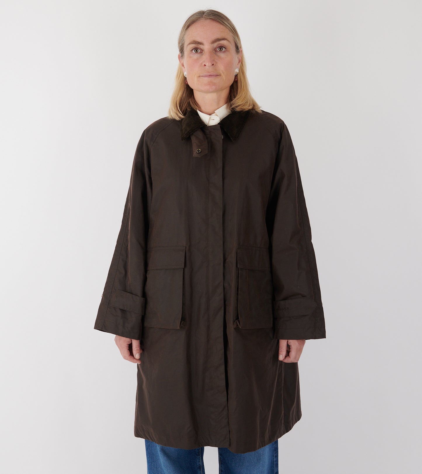 Oilskin Long Coat Brown