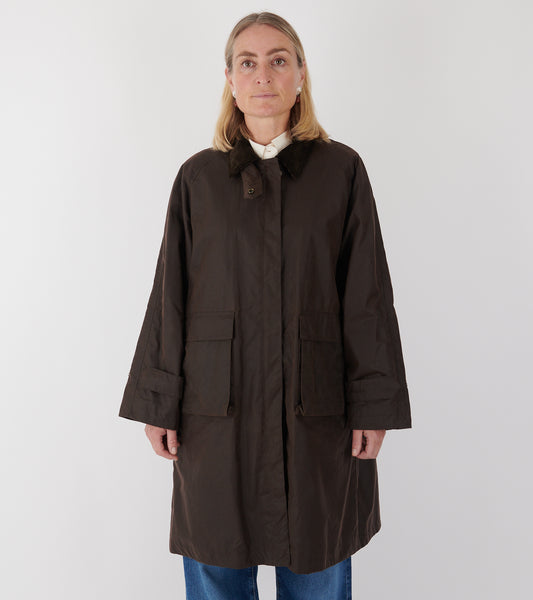 Oilskin Long Coat Brown