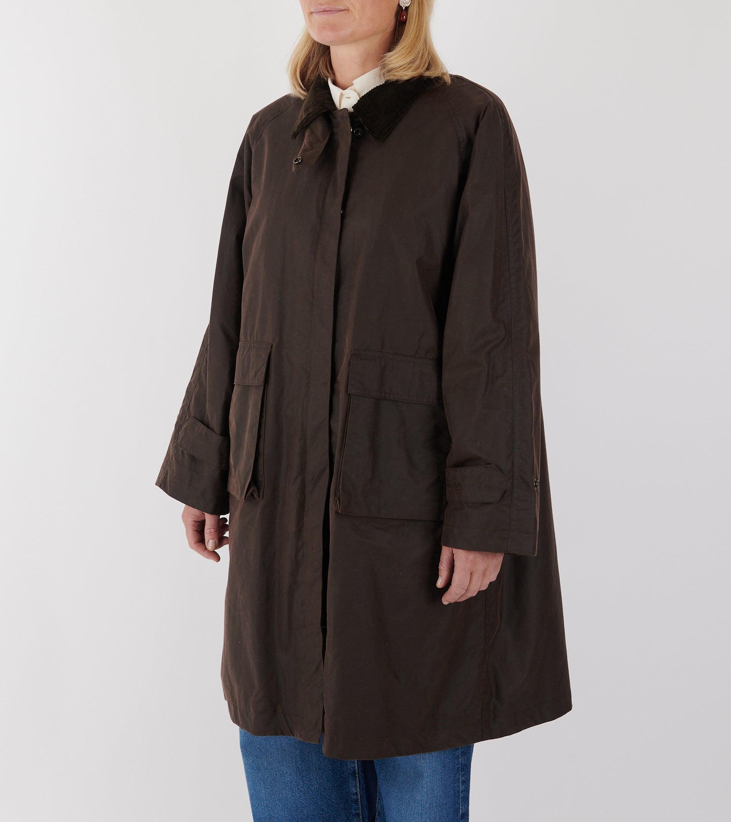Oilskin Long Coat Brown