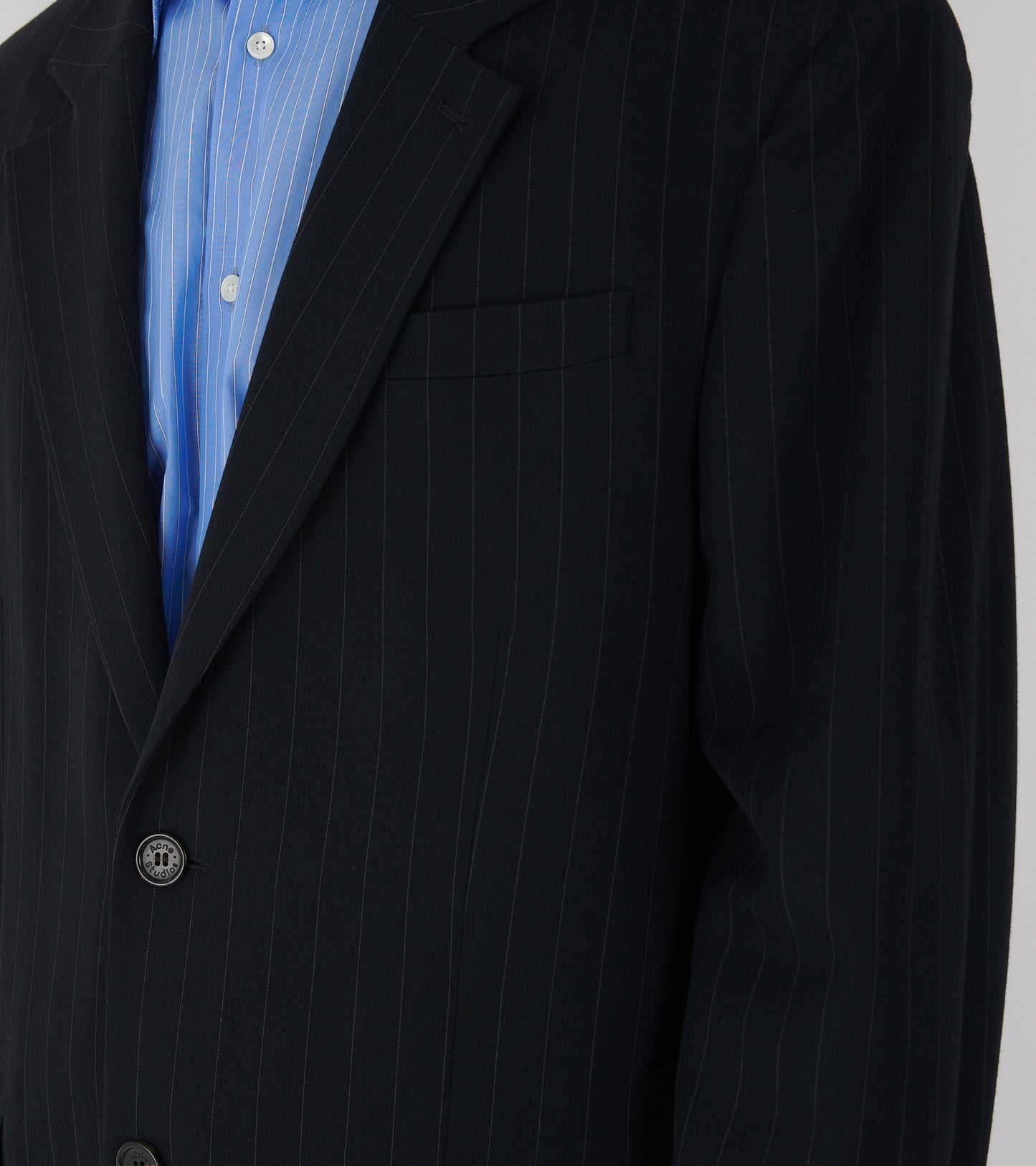 Pinstripe Blazer Dark Navy