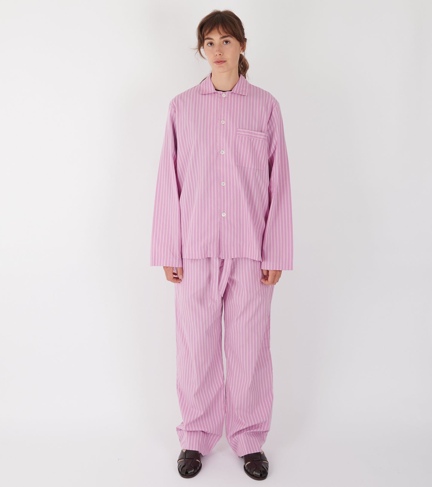 Pyjamas Shirt Purple Pink Stripes