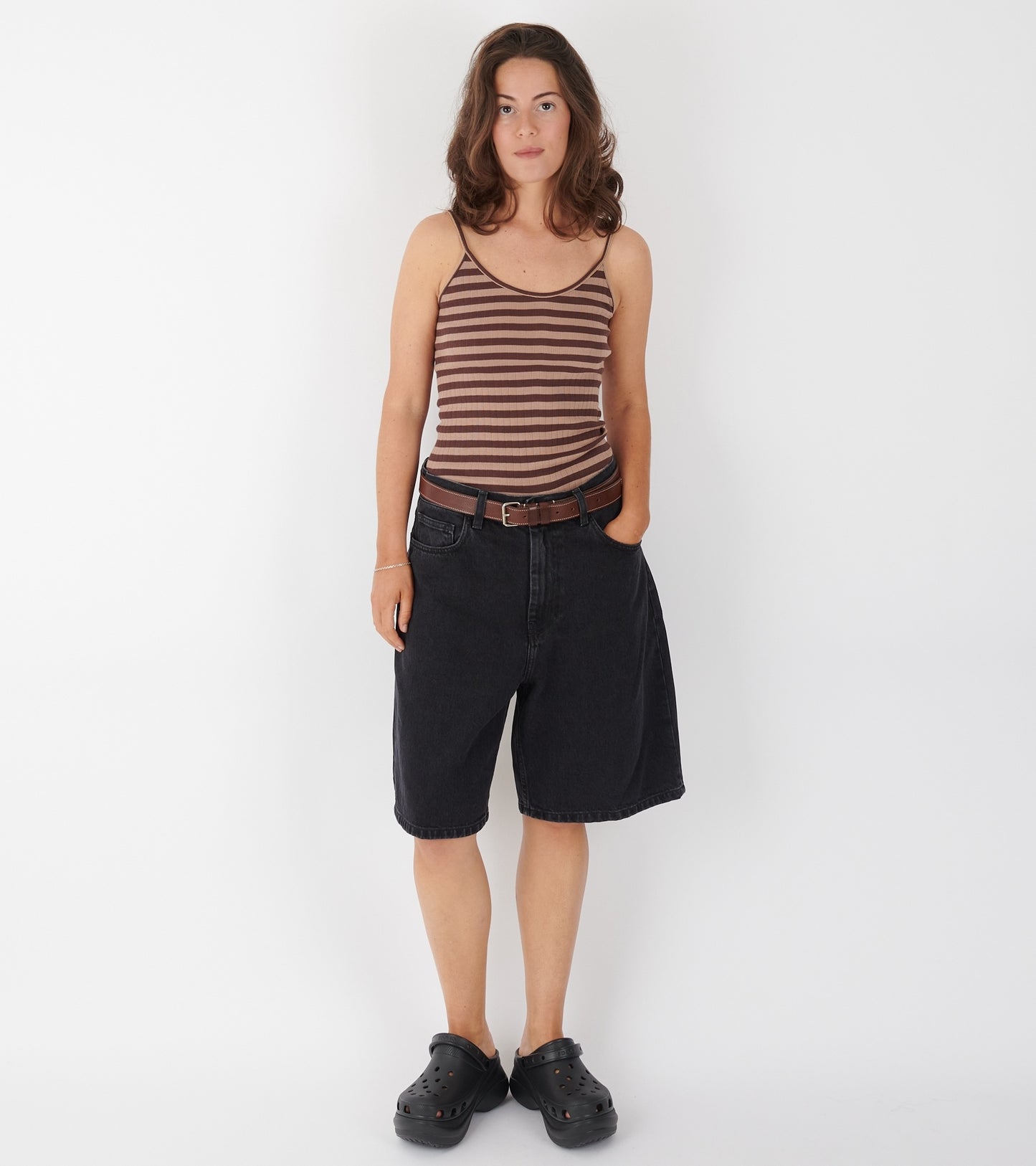 W Brandon Shorts Black Stone Washed