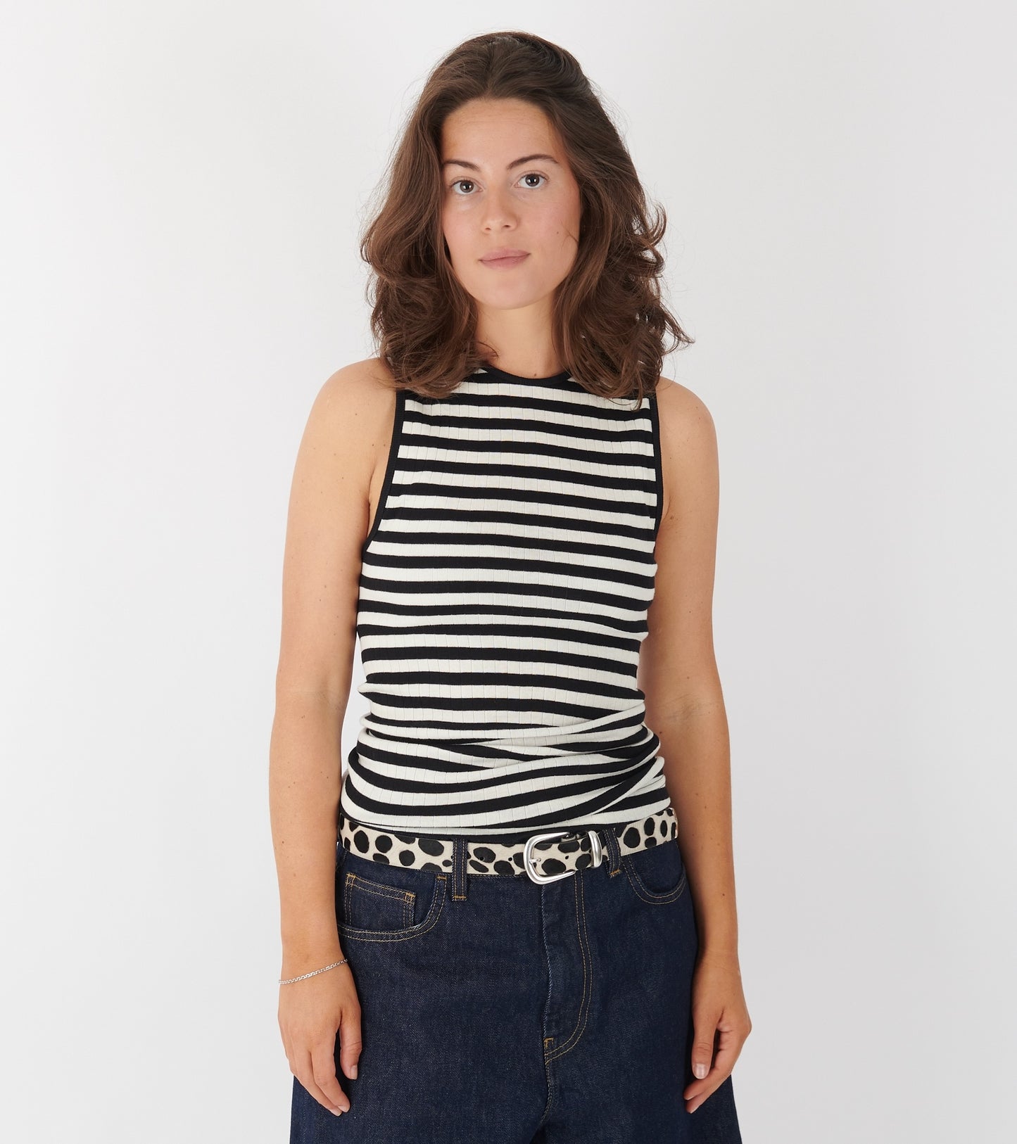 101 Tank Top Black/Ecru