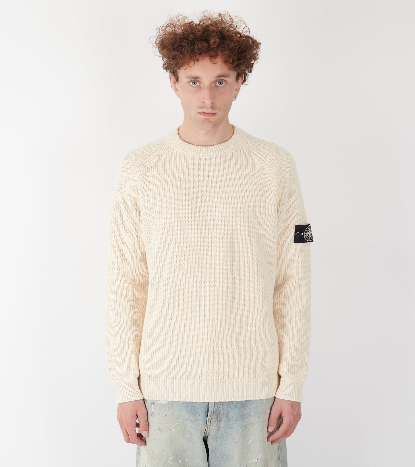 Heavy Fisherman Cotton Knit Ivory