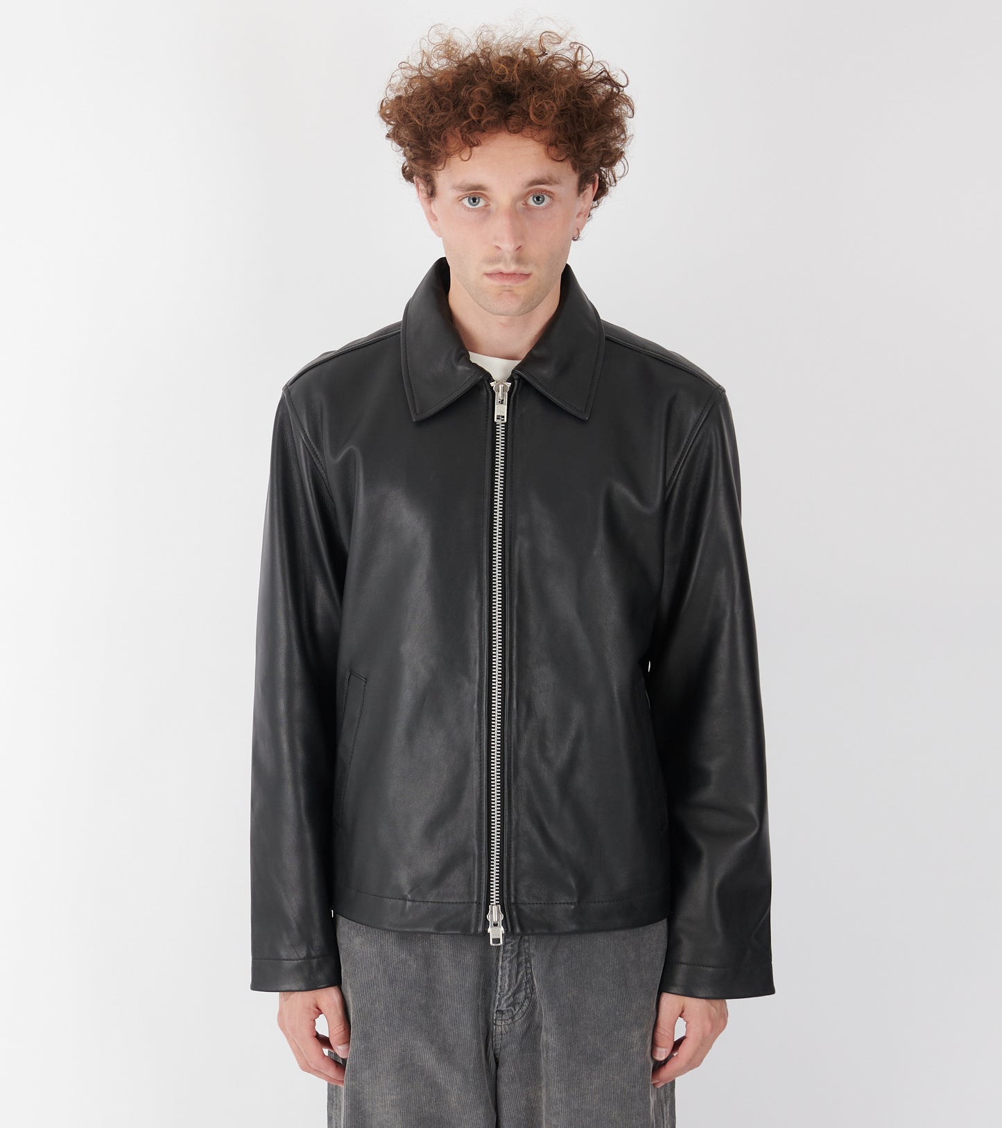Short Leather Jacket Black