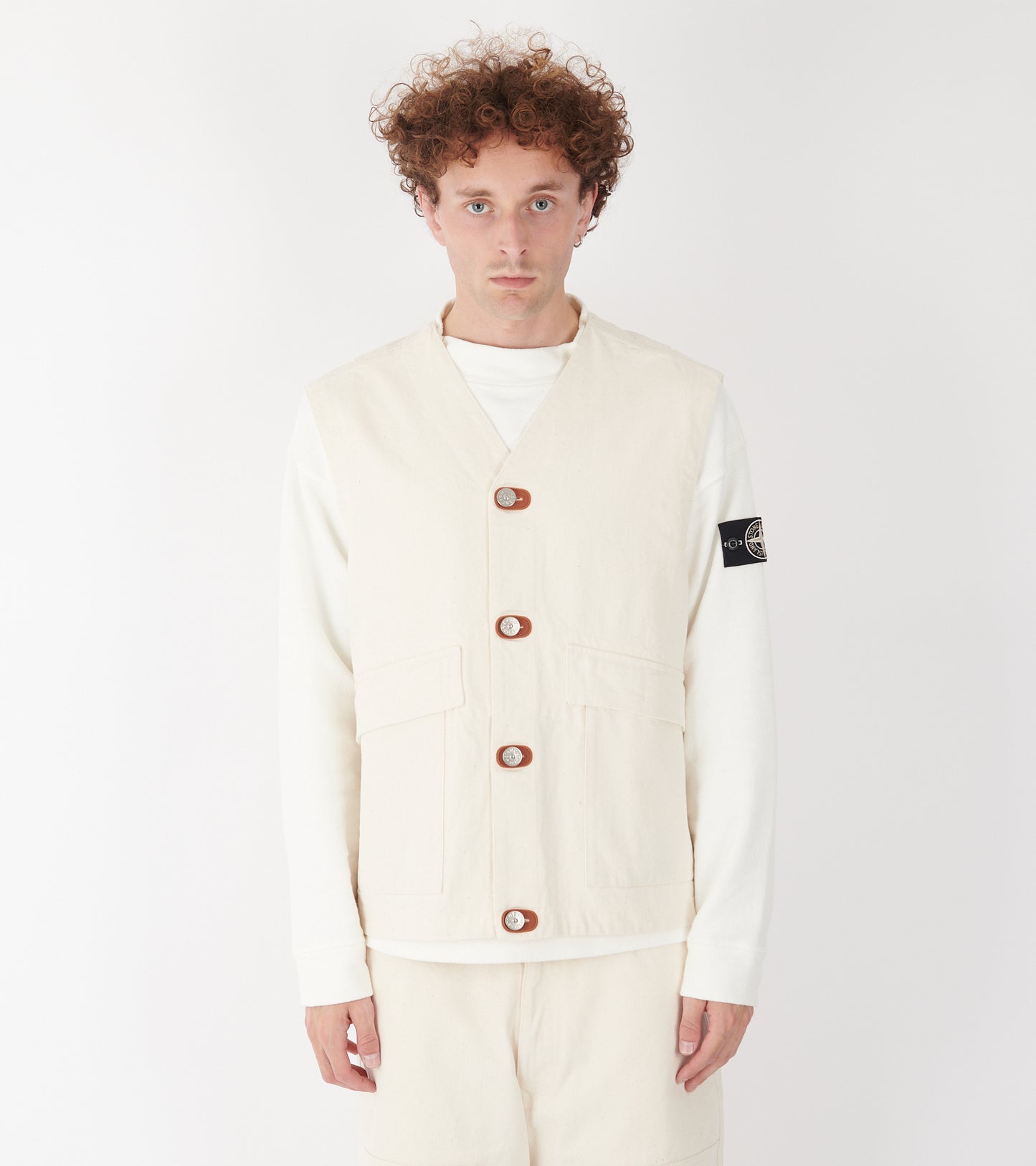 Senza Maniche Vest Ivory