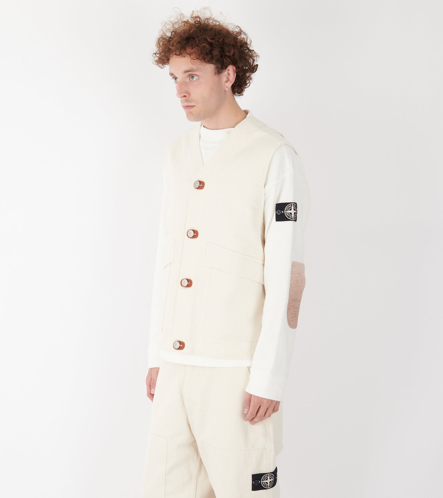Senza Maniche Vest Ivory