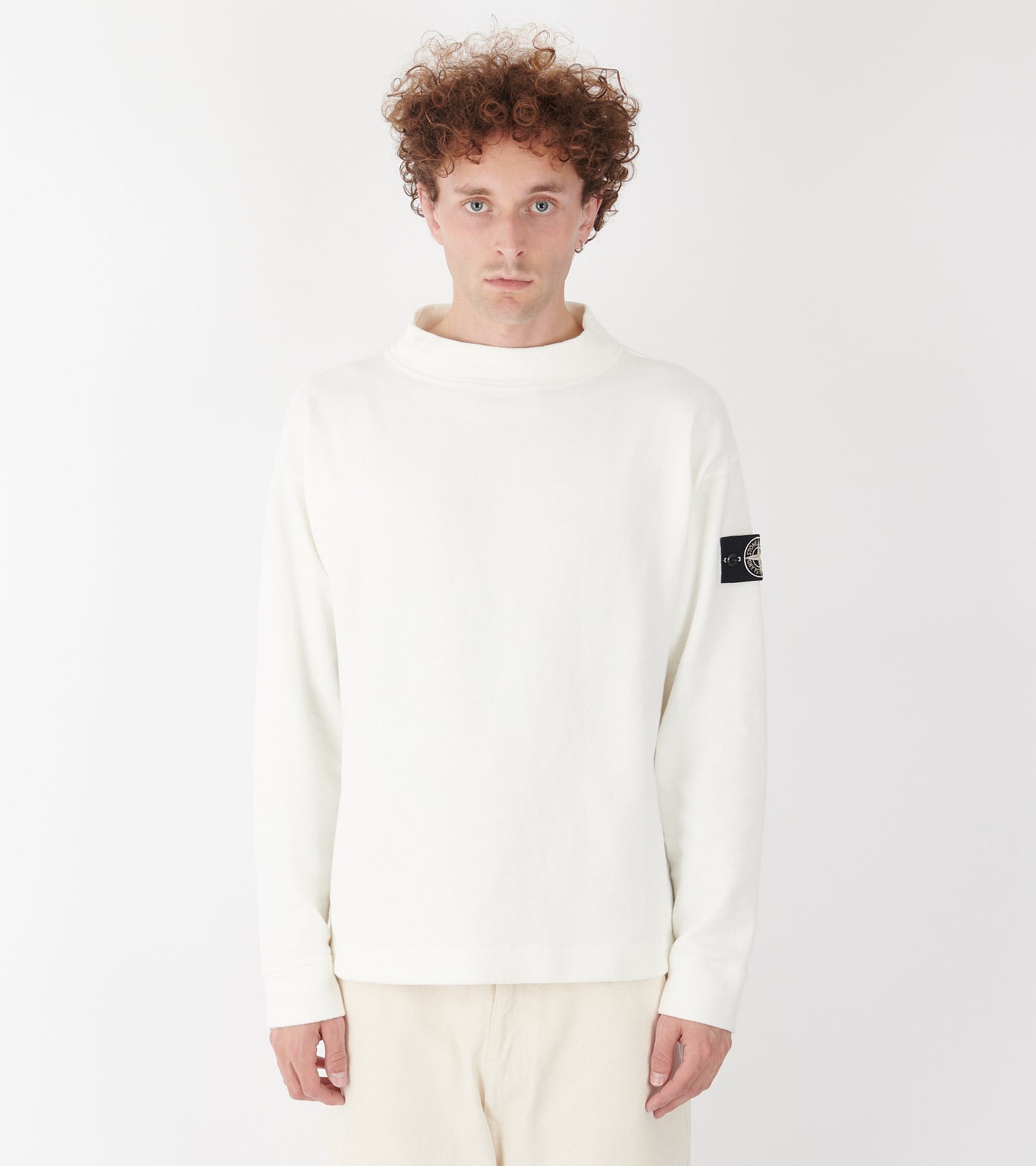 Elbow Patch Sweatshirt White