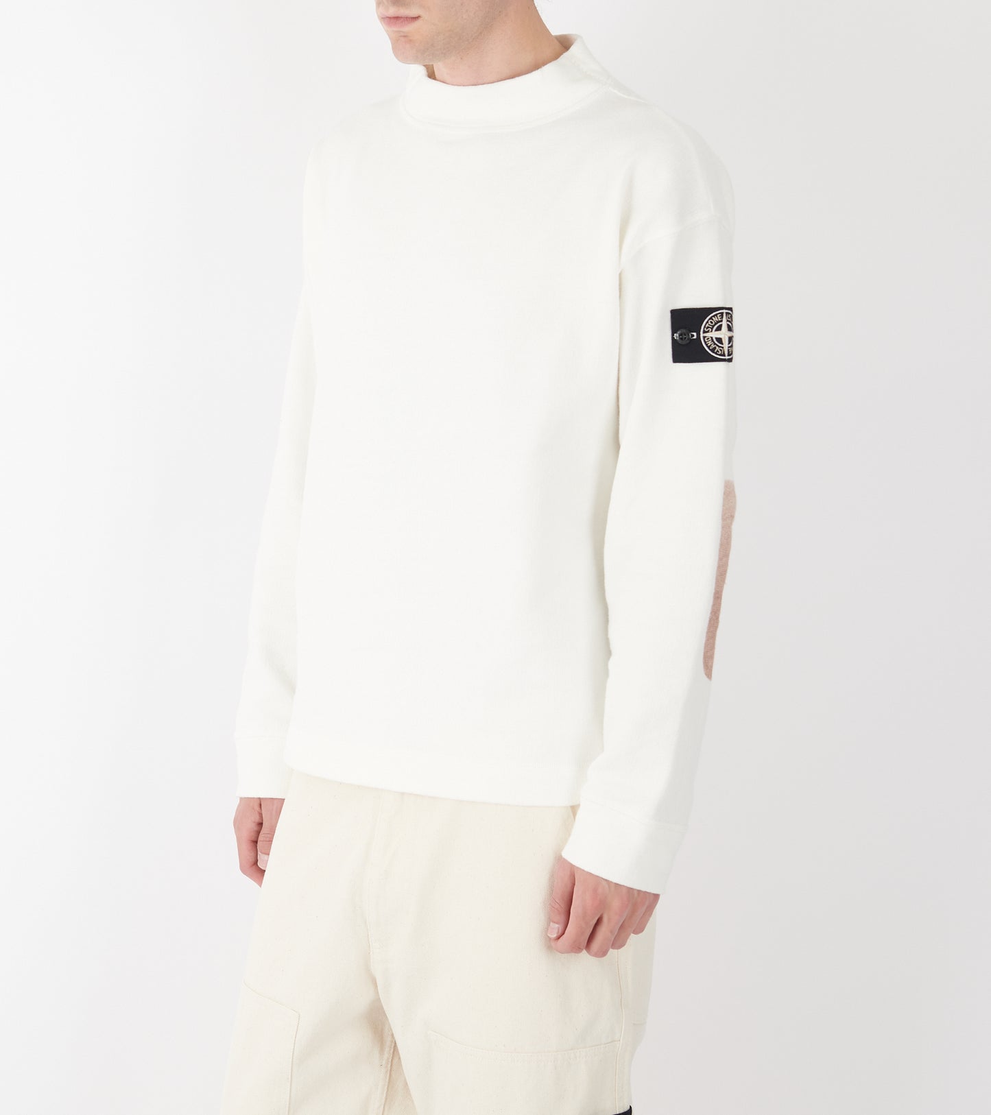 Elbow Patch Sweatshirt White