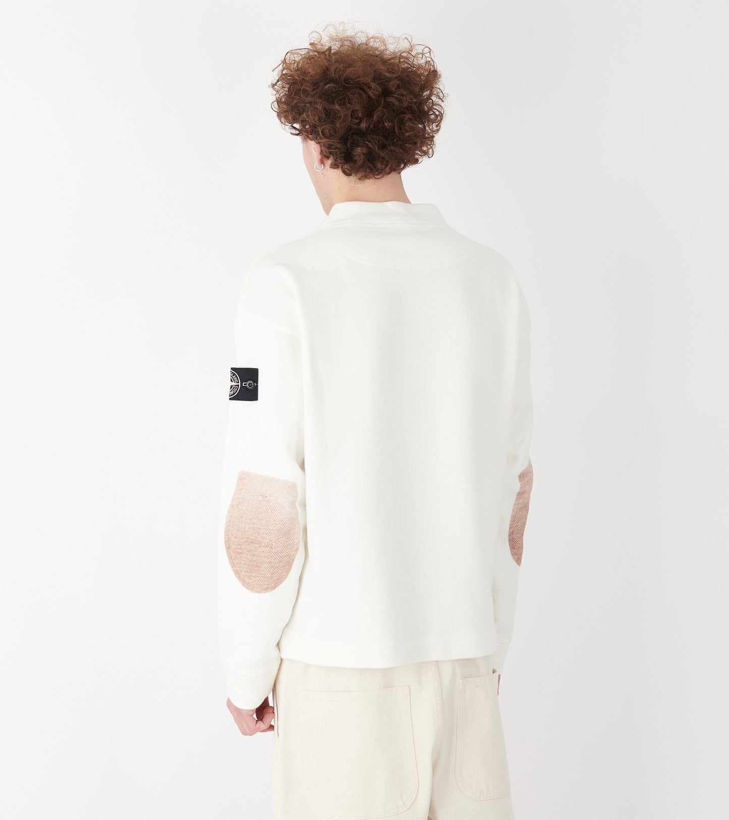 Elbow Patch Sweatshirt White