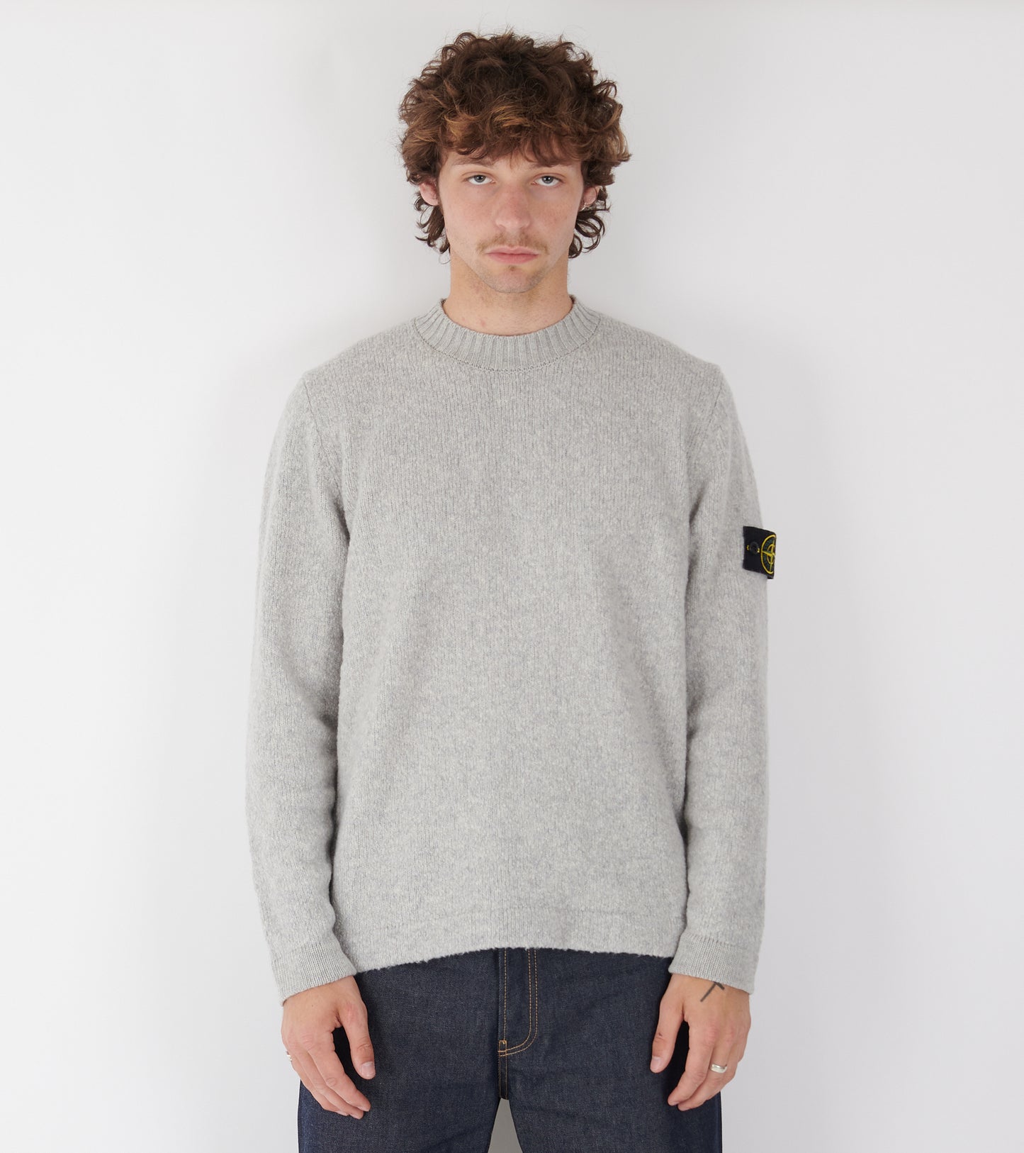 Fluffy Knitted Crewneck Grey