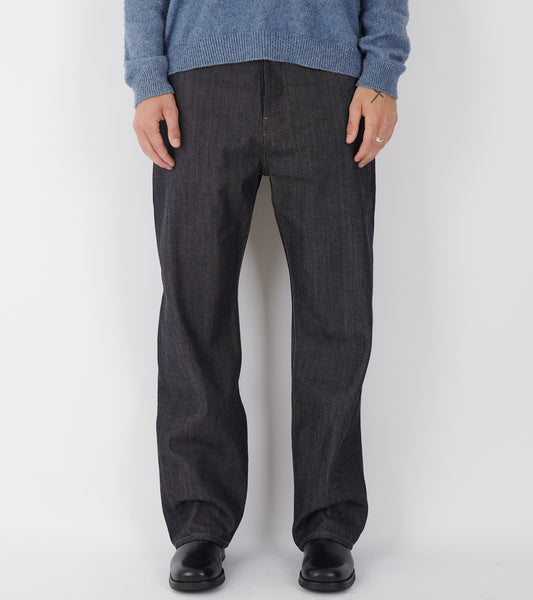 Rigid Loose Denim Jeans Dark Blue