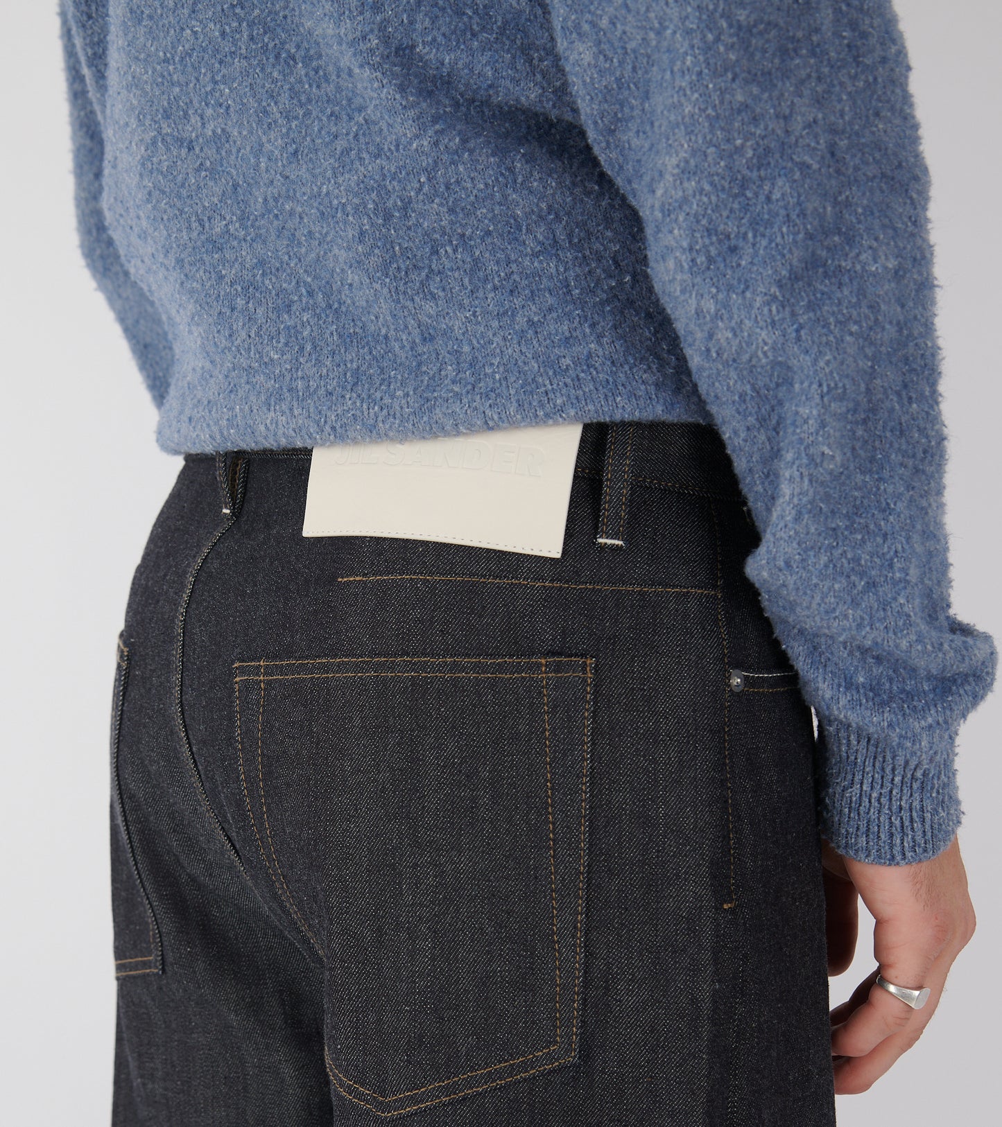 Rigid Loose Denim Jeans Dark Blue
