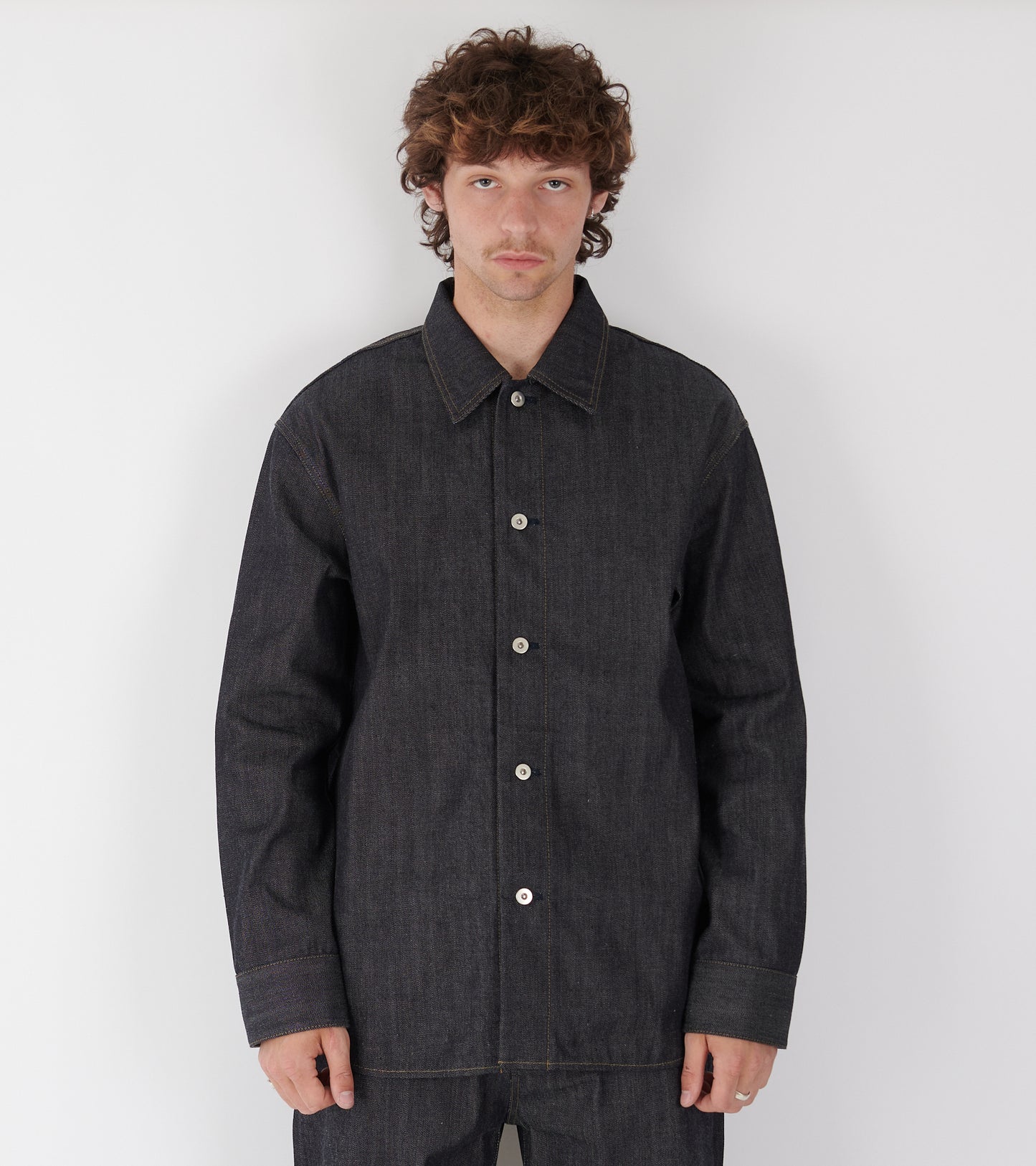 Rigid Denim Shirt Dark Blue