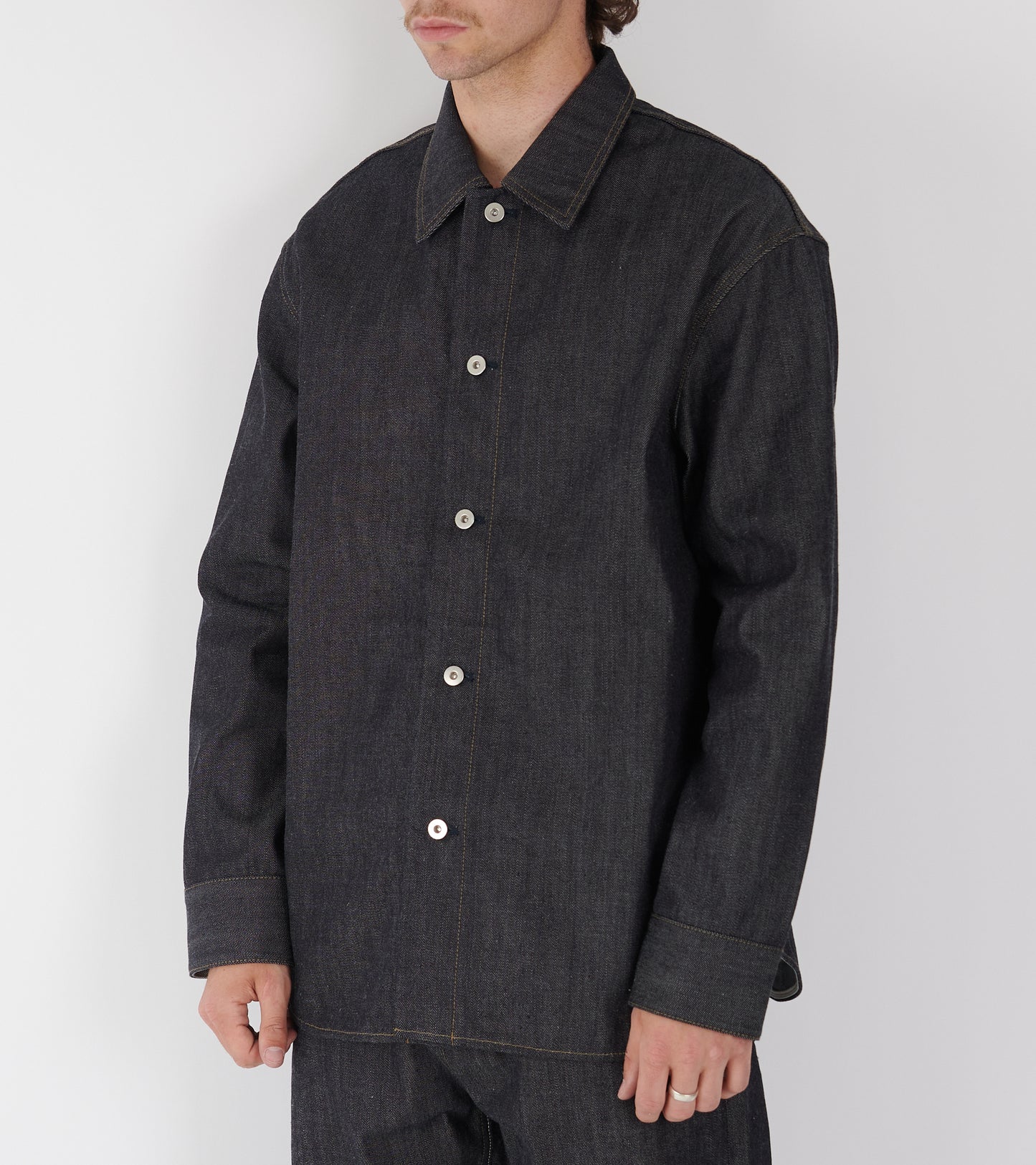 Rigid Denim Shirt Dark Blue