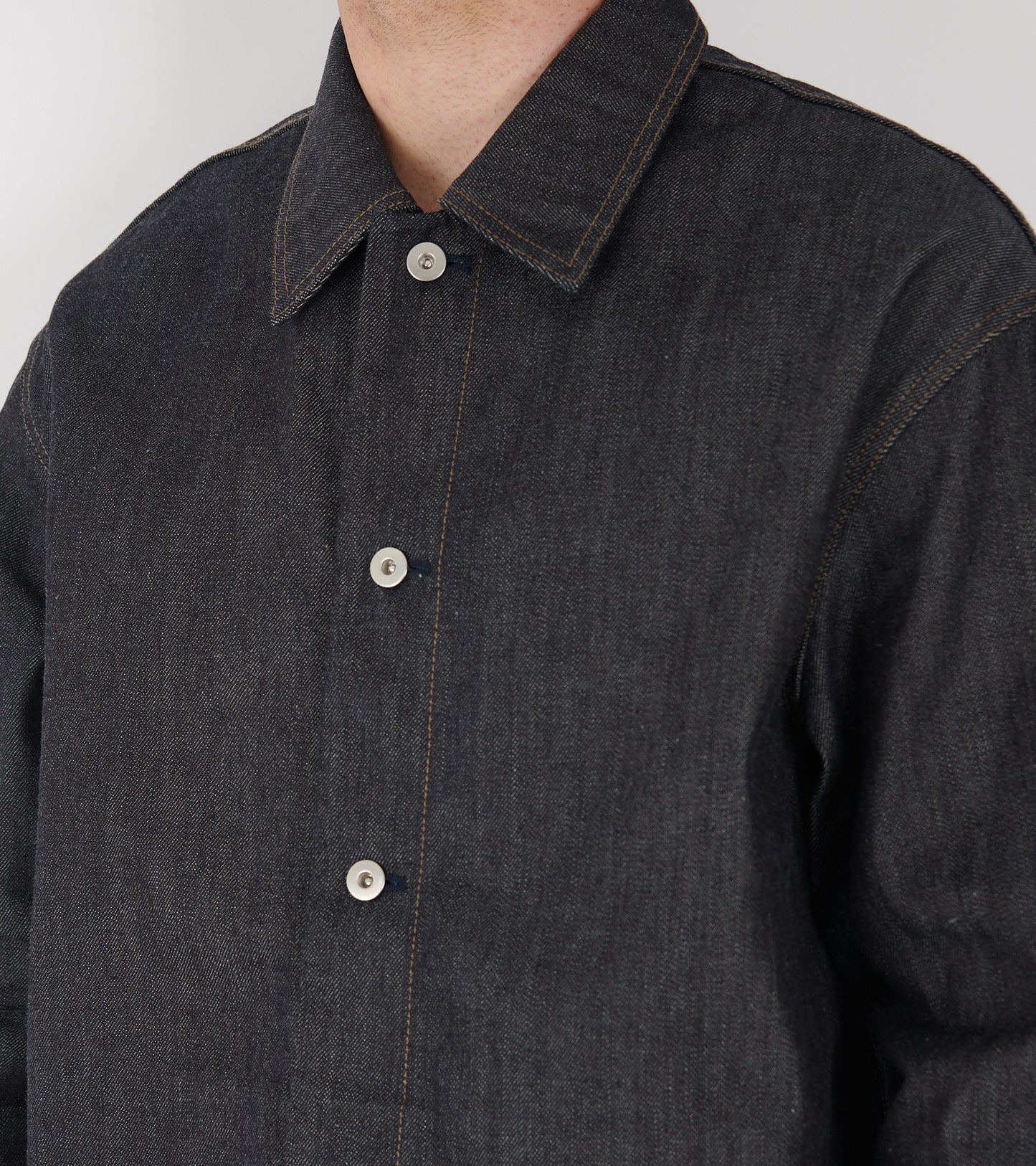 Rigid Denim Shirt Dark Blue