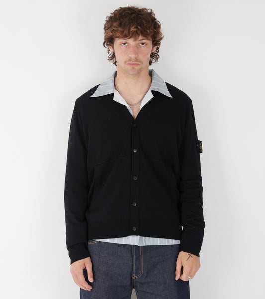 Lightweight Knitted V-neck Cardigan Black