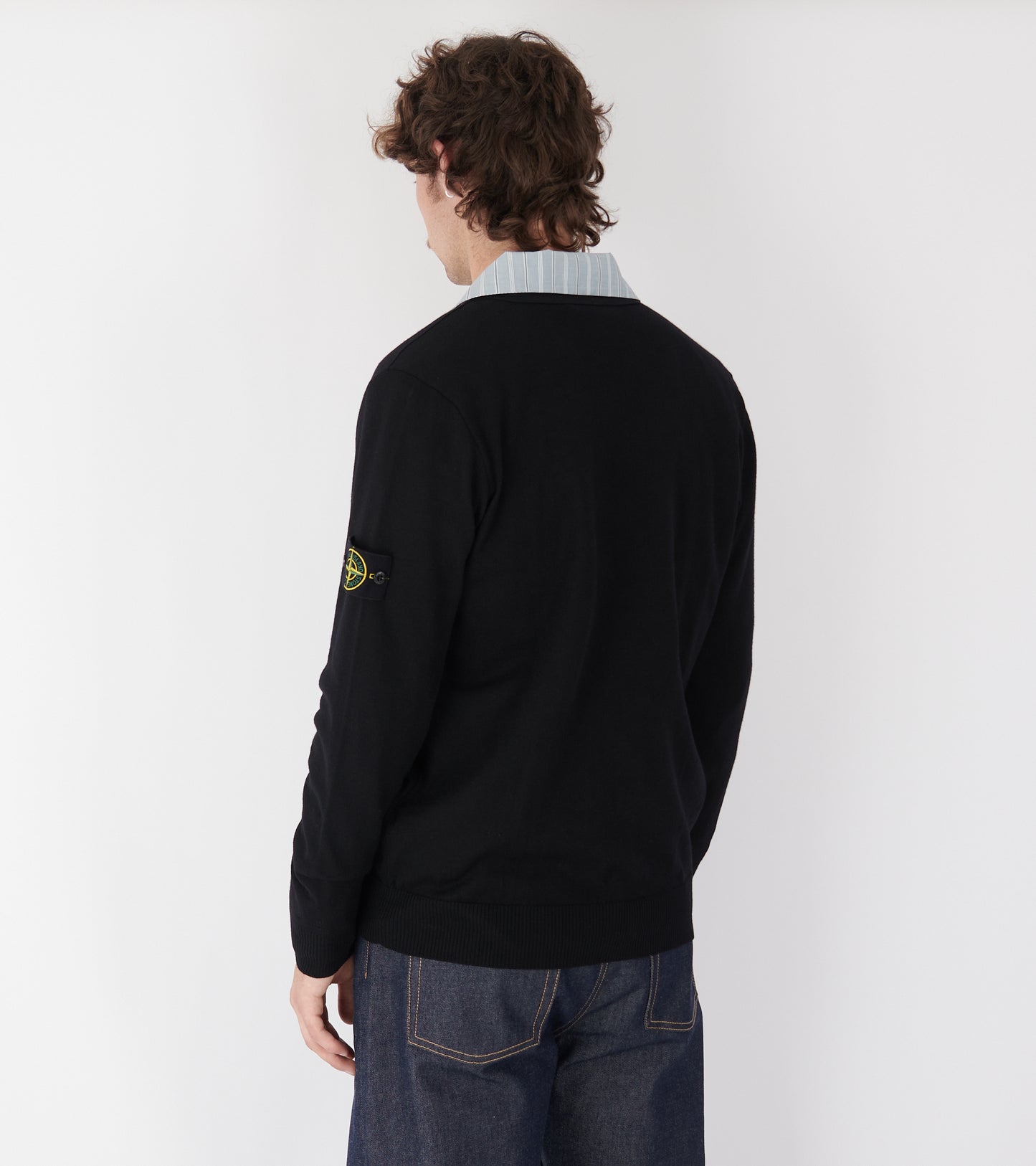 Lightweight Knitted V-neck Cardigan Black