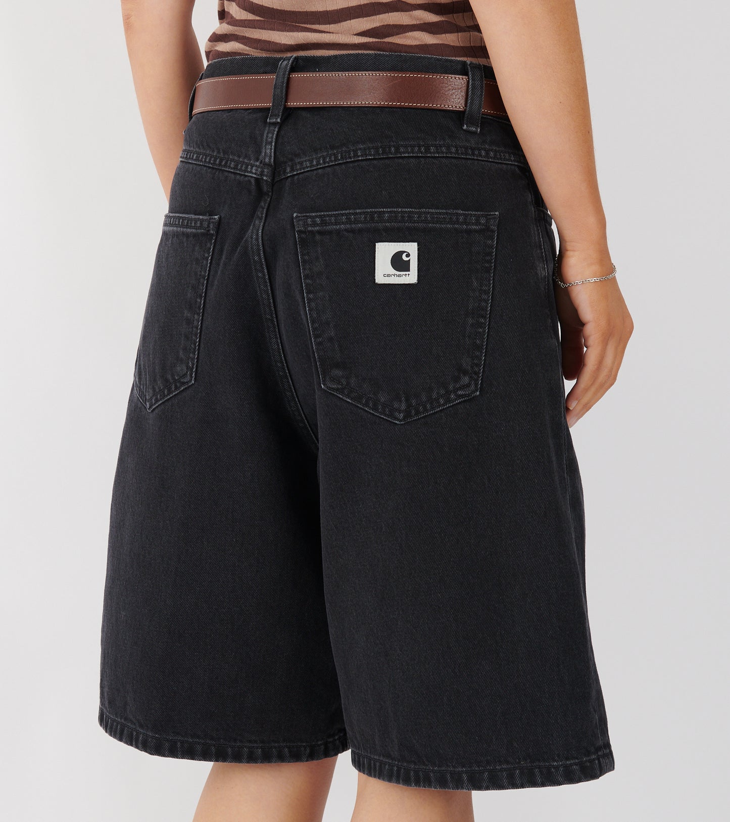 W Brandon Shorts Black Stone Washed