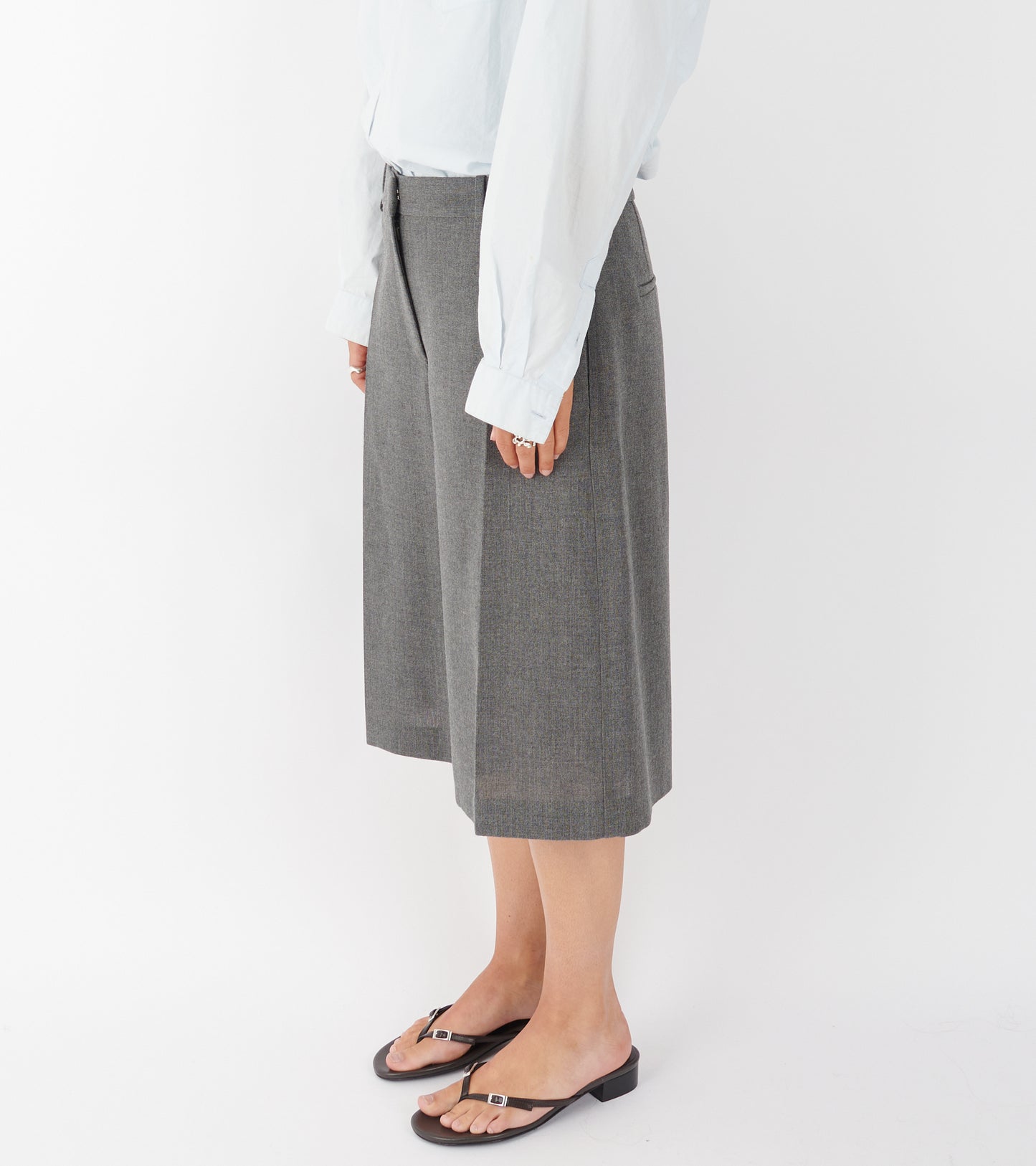Open Wool Canvas Trouser Grey