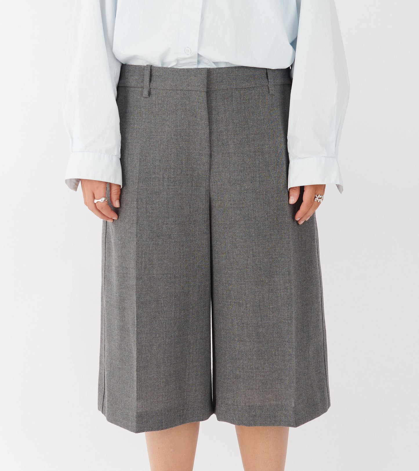 Open Wool Canvas Trouser Grey