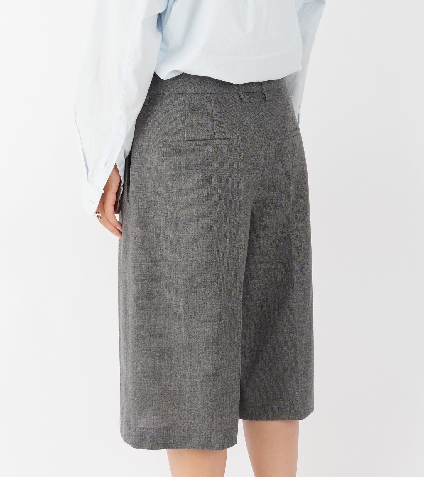 Open Wool Canvas Trouser Grey