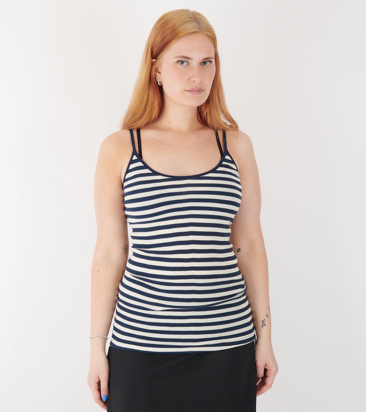 101 Strap Top Marine/Ecru