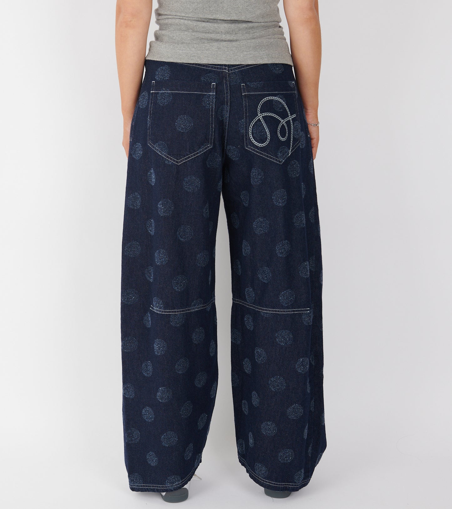 Dart Denim Pants Needle Punch Dots
