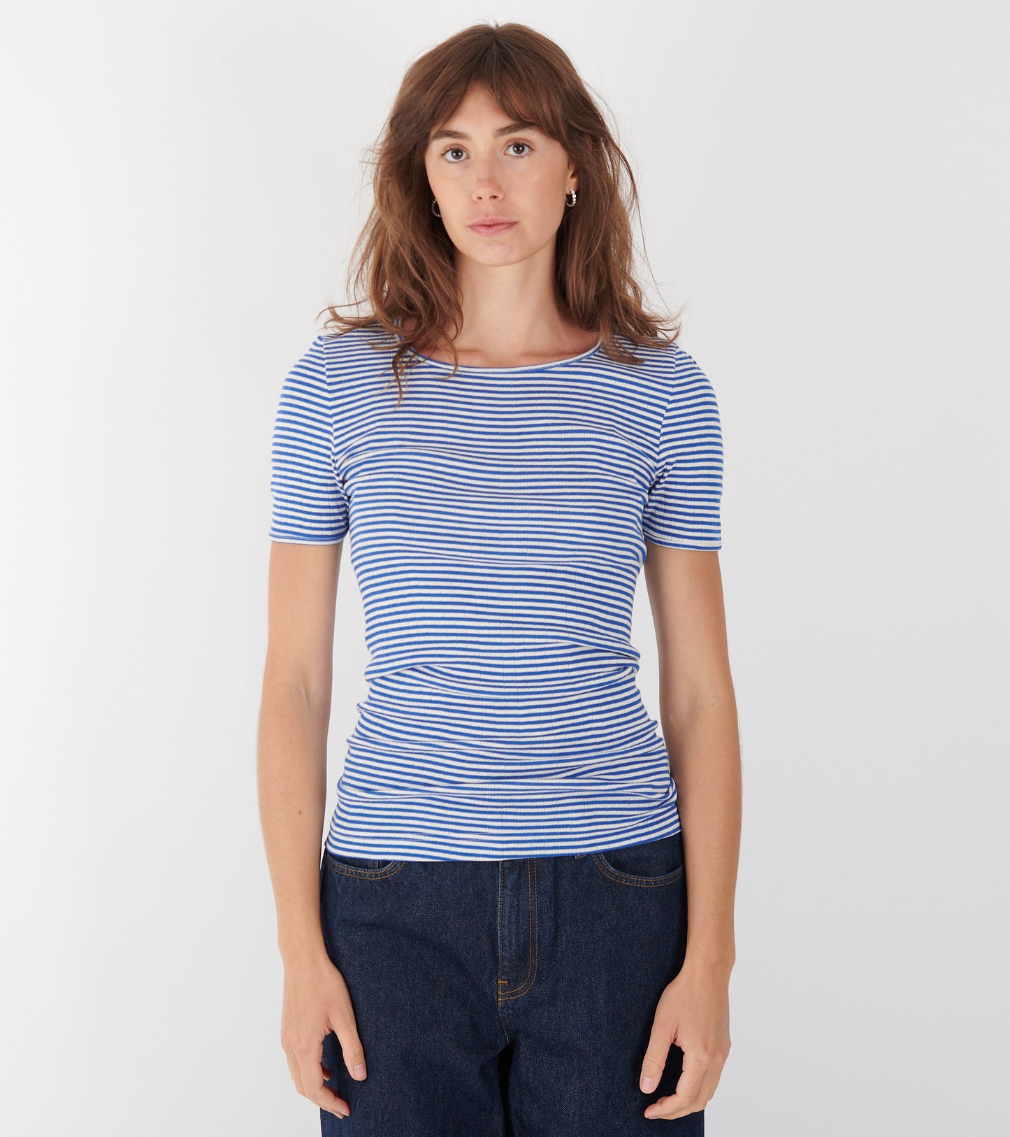 101 Short Sleeve T-shirt Cobalt Blue/Ecru