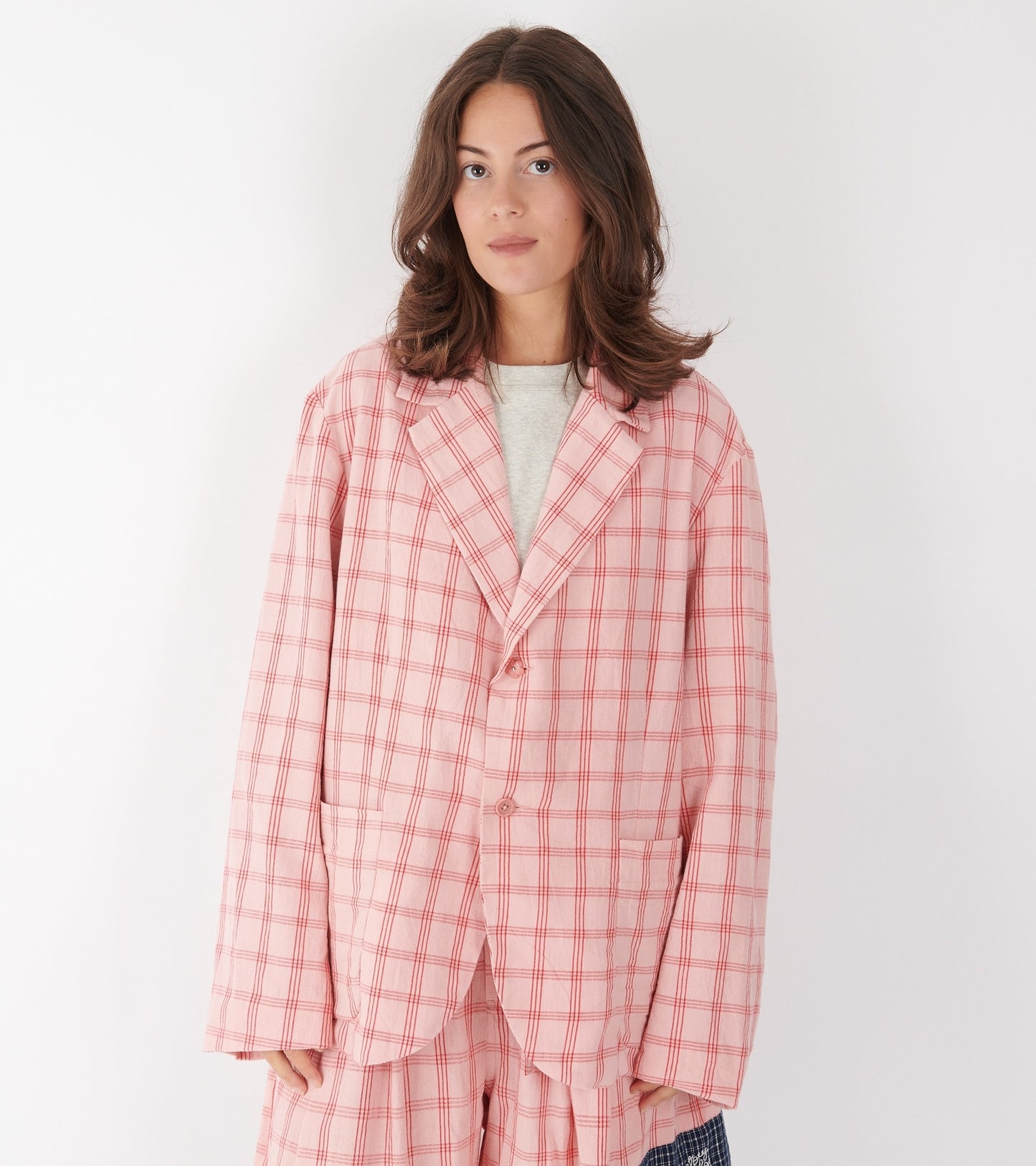 Shale Jacket Pink Check Handloom